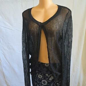 Express Black Mesh Knit Top